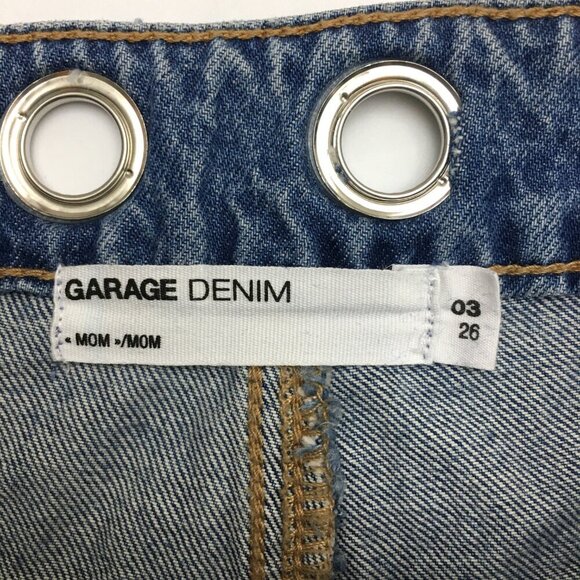 Garage Denim Women's Mom Jeans Grommet Waistband Retro Distressed size 26 - Picture 3 of 8